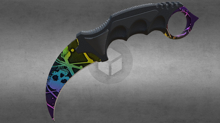 Karambit, Acid Etched Ti coat 3D Model