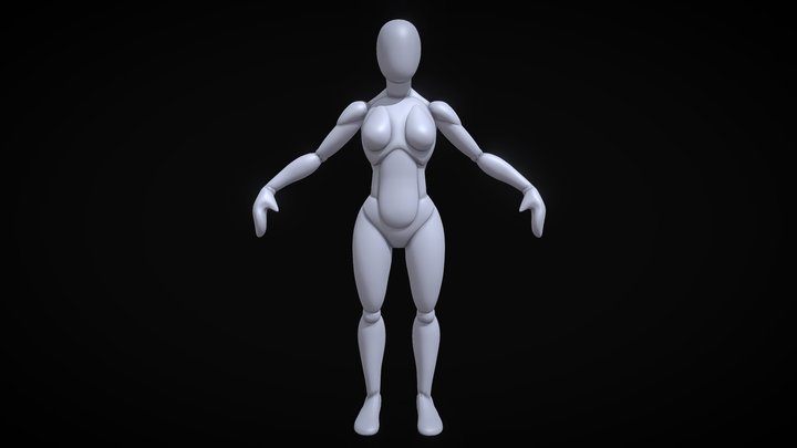 ✅ MANNEQUIN Female Base Body [Blockout] ✅ 3D Model