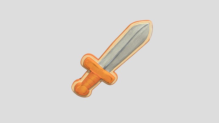 Crayon Sword Illustration 3D Model