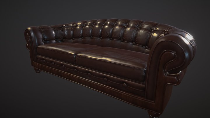 Leather Couch 3D Model