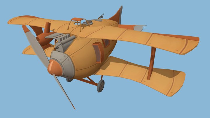 Stylized Airplane (Roland C.II) 3D Model