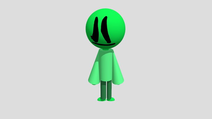Green Stickman 1 3D Model