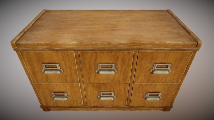 Vintage Wooden Drawer 01 – Free 3D Model STL