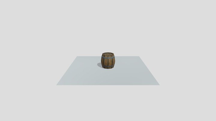 Barrel Cartoon 3D Model