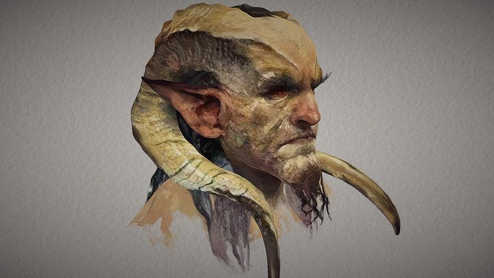 3D Painting - Karl Kopinski's Watercolour Satyr 3D Model