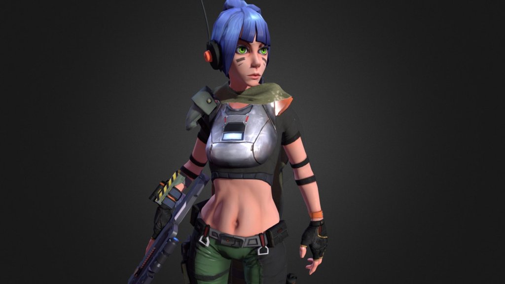 Scifi futuristic girl outfit | 3D model