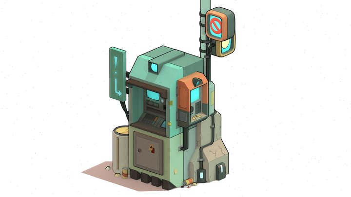 Cyberpunk ATM 3D Model