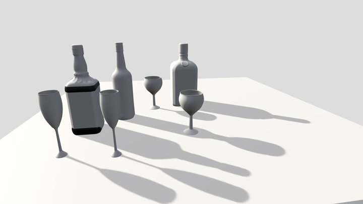 Beer_Bottle_with_winter scene 3D Model