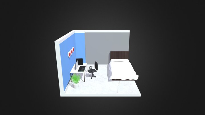 isometric art gaming room 3D Model