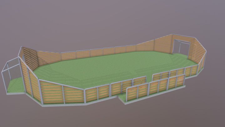Enclosed Football Field 3D Model