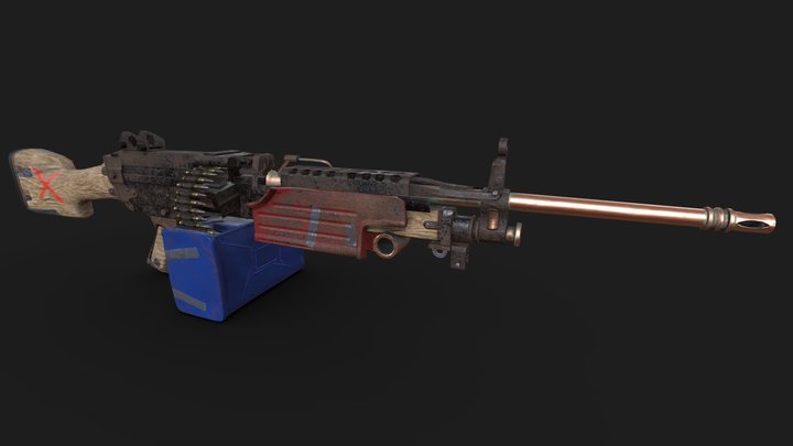 Rust M249 Skin 3D Model