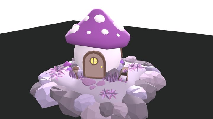 Mushroom Scene - Rico Parmentier - Game Art 1 3D Model