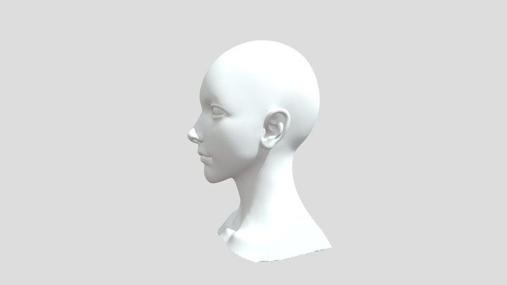 3D Printable Female Head 3D Model
