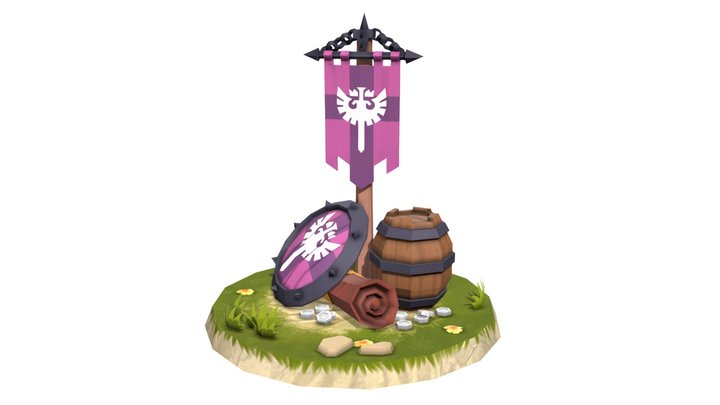Albion Online: Guild banner and shield - FanArt 3D Model