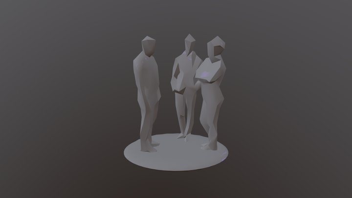 Three People - Low Poly 3D Model