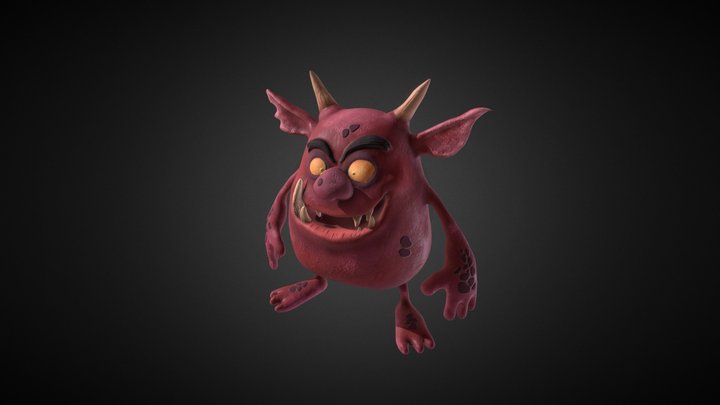 Imp Cartoon Character 3D Model