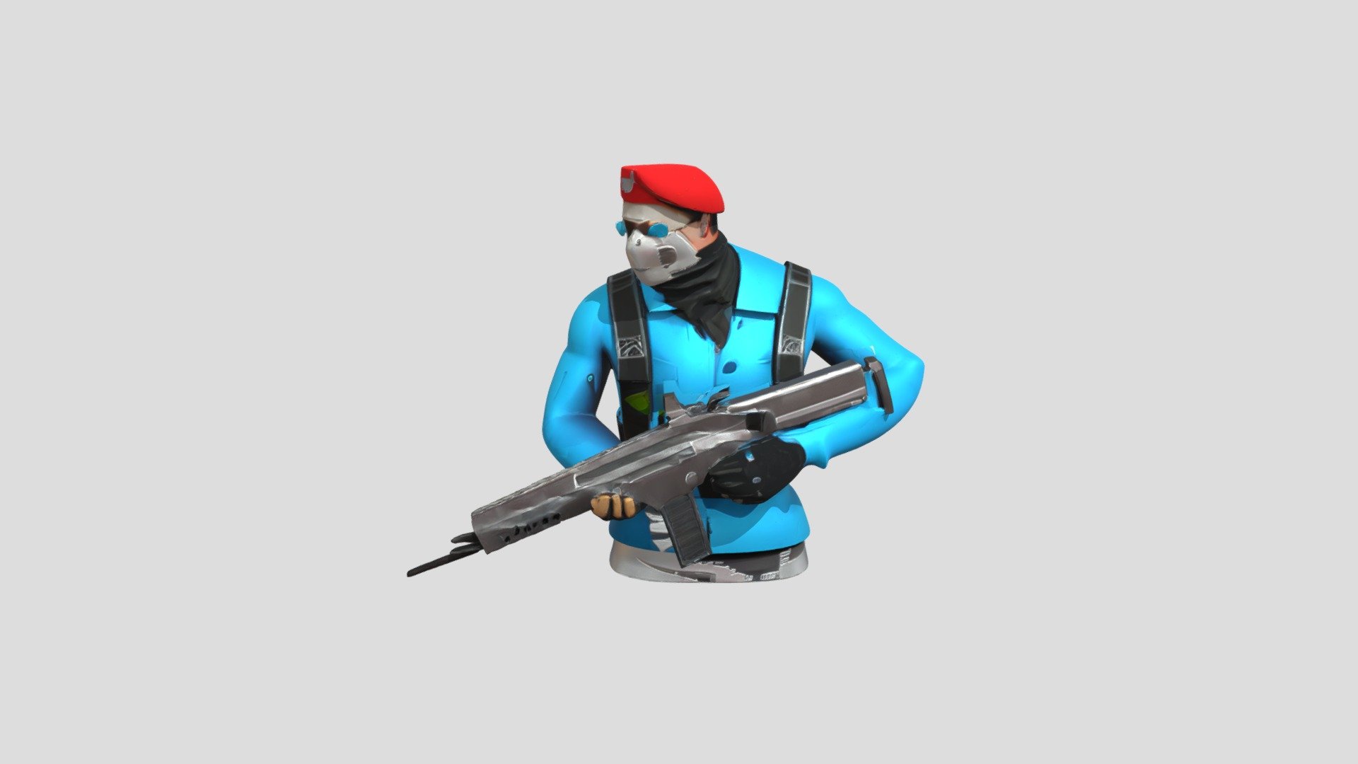 Masked soldier holding a rifle - 3D model by mohsintahir268 [3bf2e9d ...