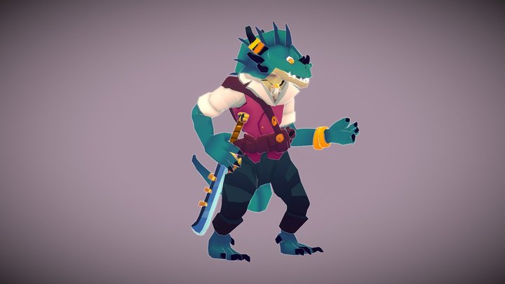 Pirate Lizard 3D Model