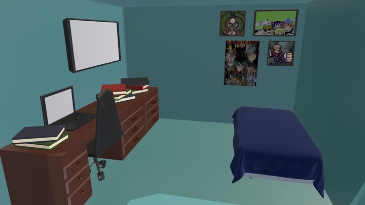 Simple Bedroom 3D Model