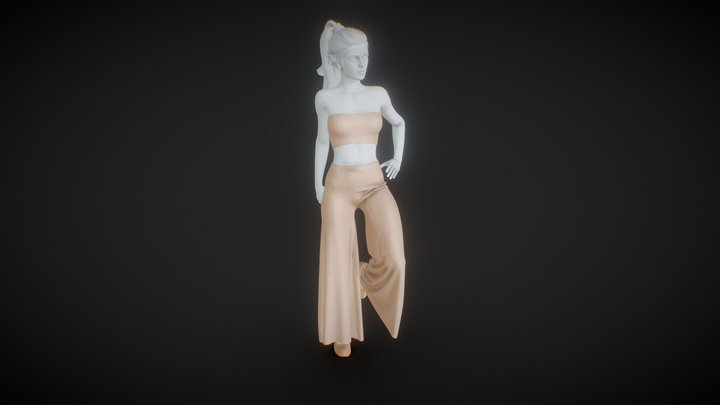 Beige Woman Character AAA 3D Model