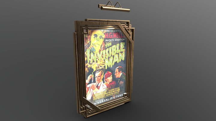 Art Deco Movie Poster Frame 3D Model
