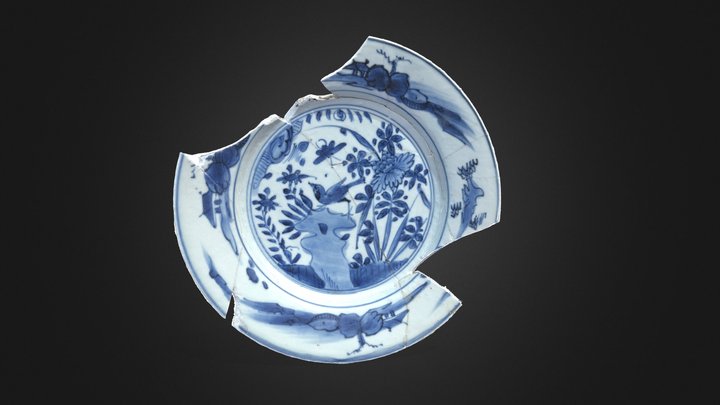 Plate Ko-Sometsuke porcelain Jingdezhen 1630/40 – Modelo 3D gratuito STL