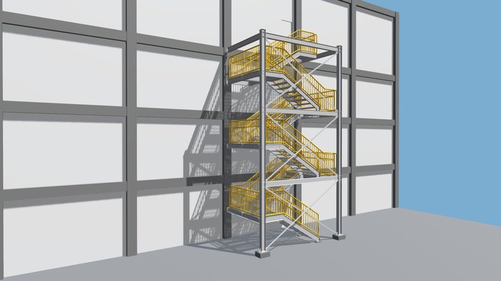 Torre de escada metálica 3D Model