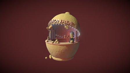 Animated Lemonade Stand 3D Model