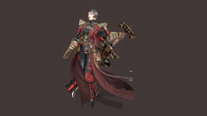 Girl Lancer 3D Model
