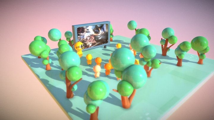 Maya Modeling Blackboard TV 3D Model