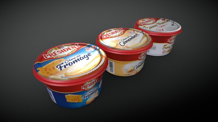 PRESIDENT Crèmes Laitières 3D Model