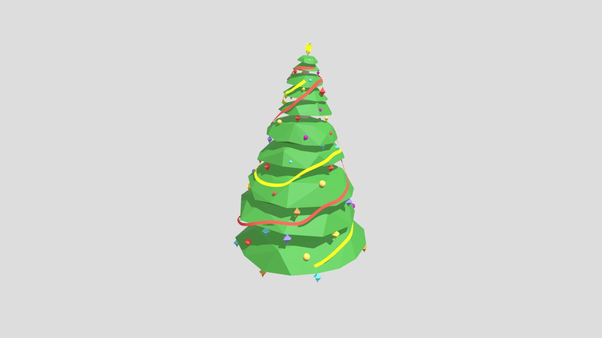 Low Poly Decorated Christmas Tree