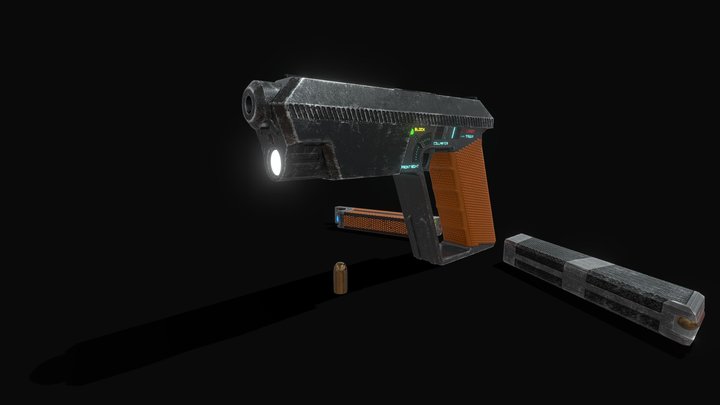 Pistol - Taser. 3D Model