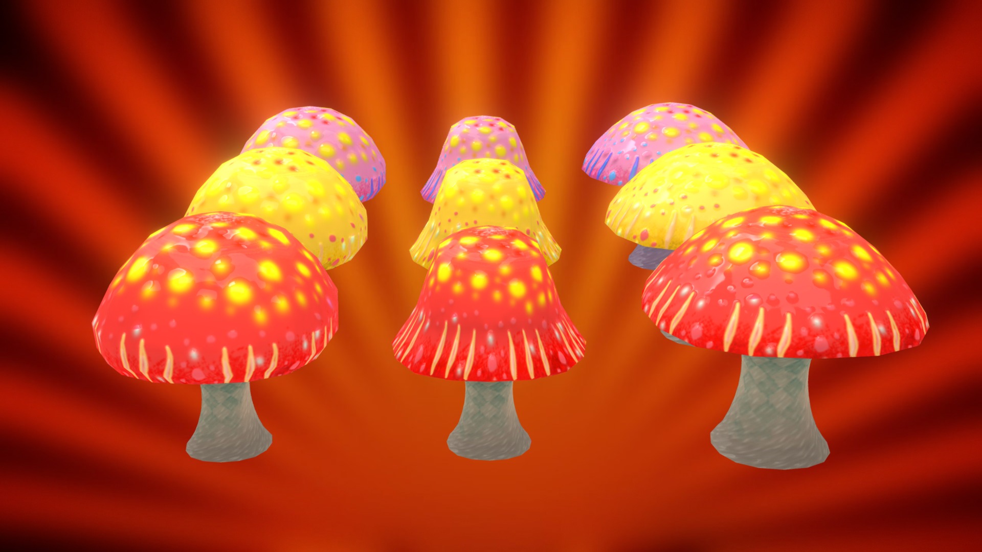 3D model Mushroom (Pack 1)