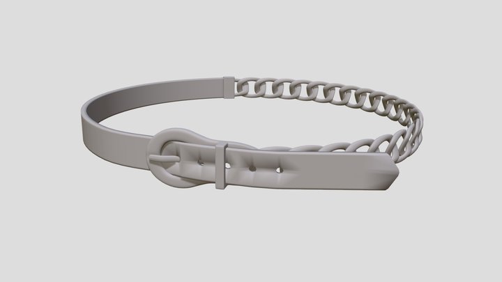 Untextured Chain Choker Necklace 3D Model