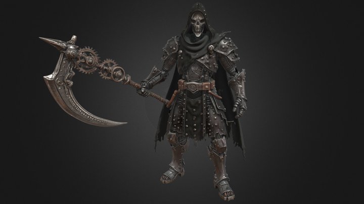 Iron Reaper, Mechanical Gothic Scythe – Modelo 3D gratuito STL