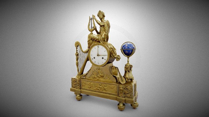 Mantelpiece clock with a figure of Apollo – Gratis 3D-model STL