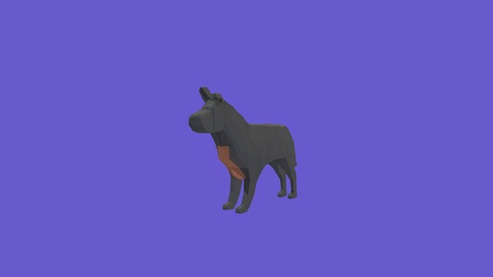 Low poly Doberman Dog 3D Model