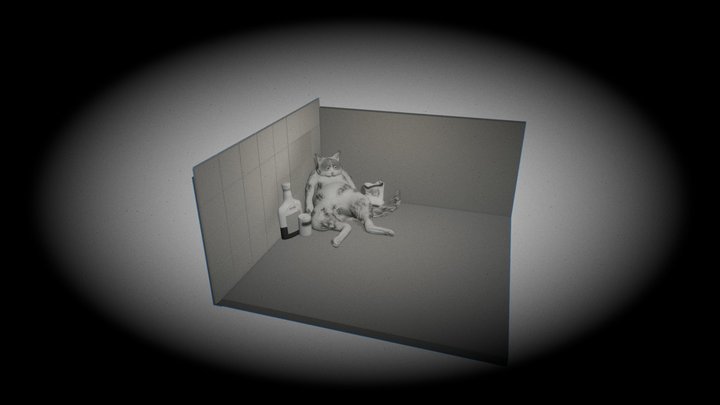 Depressed cat 3D Model