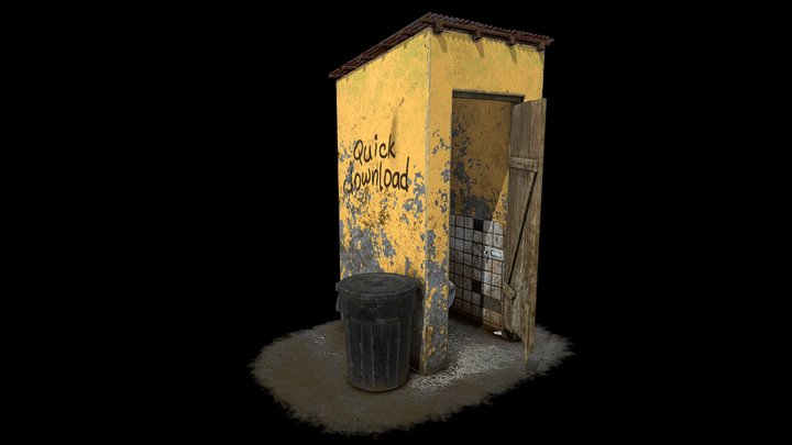 Dirty Public Toilet 3D Model