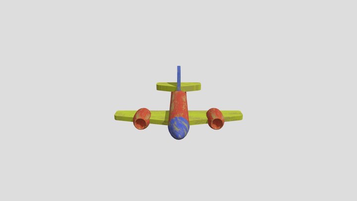 Asset Production - Wooden Toy Plane 3D Model
