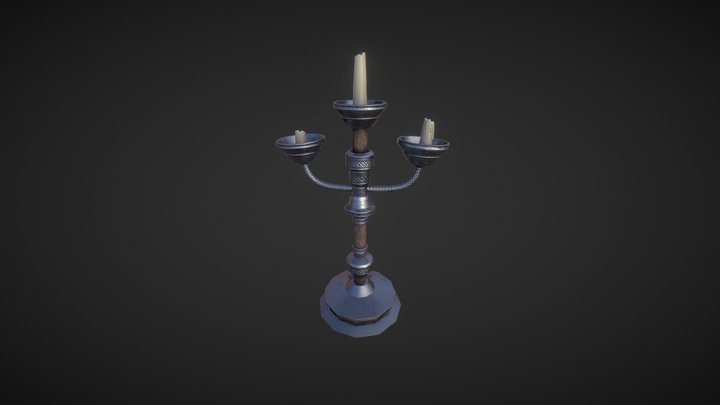 Medieval candle holder 3D Model