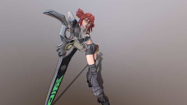 Anime girl Rio 3D Model