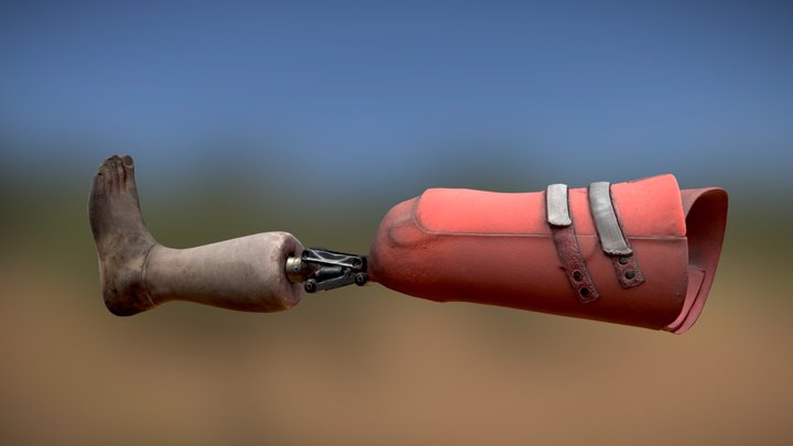 Prosthetic Leg / Photoscan / Low/Mid Poly PBR 3D Model