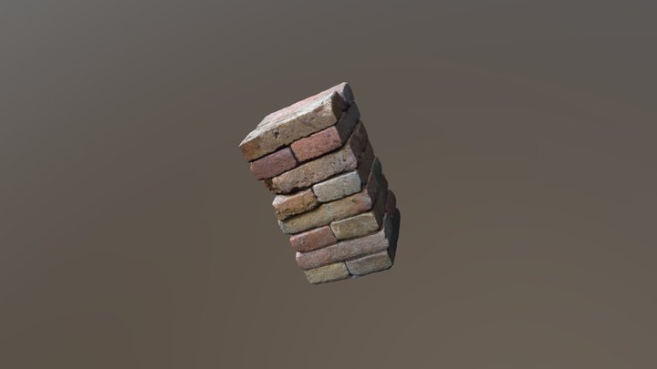 A stack of red bricks 3D Model