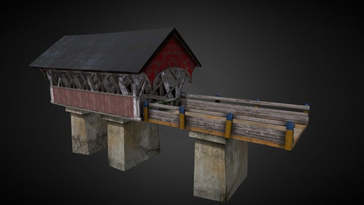 Modular Covered Bridge 3D Model