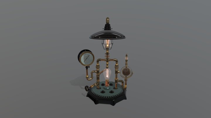 HW6 DETAILS | STEAMPUNK LAMP 3D Model