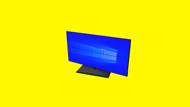 32 inches TV Flatscreen (rigged-lowpol-animated) 3D Model