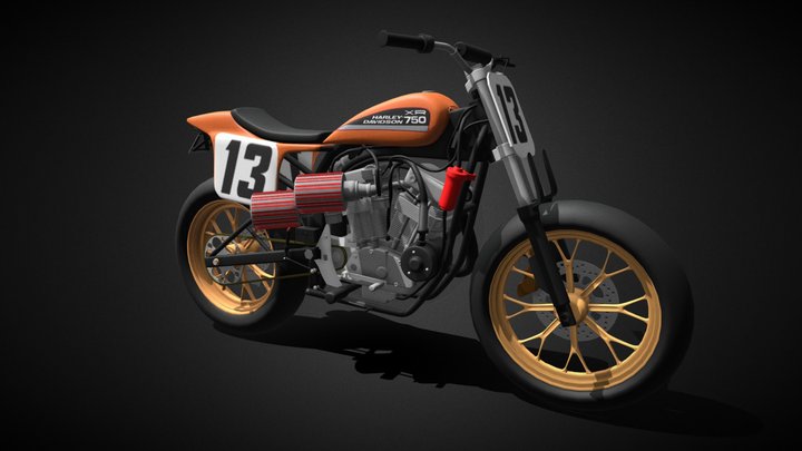 Harley Davidson XR750 Custom Flat Tracker 3D Model