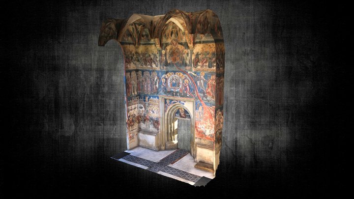 Section Of Entrance To Painted Church Moldovitza 3D Model